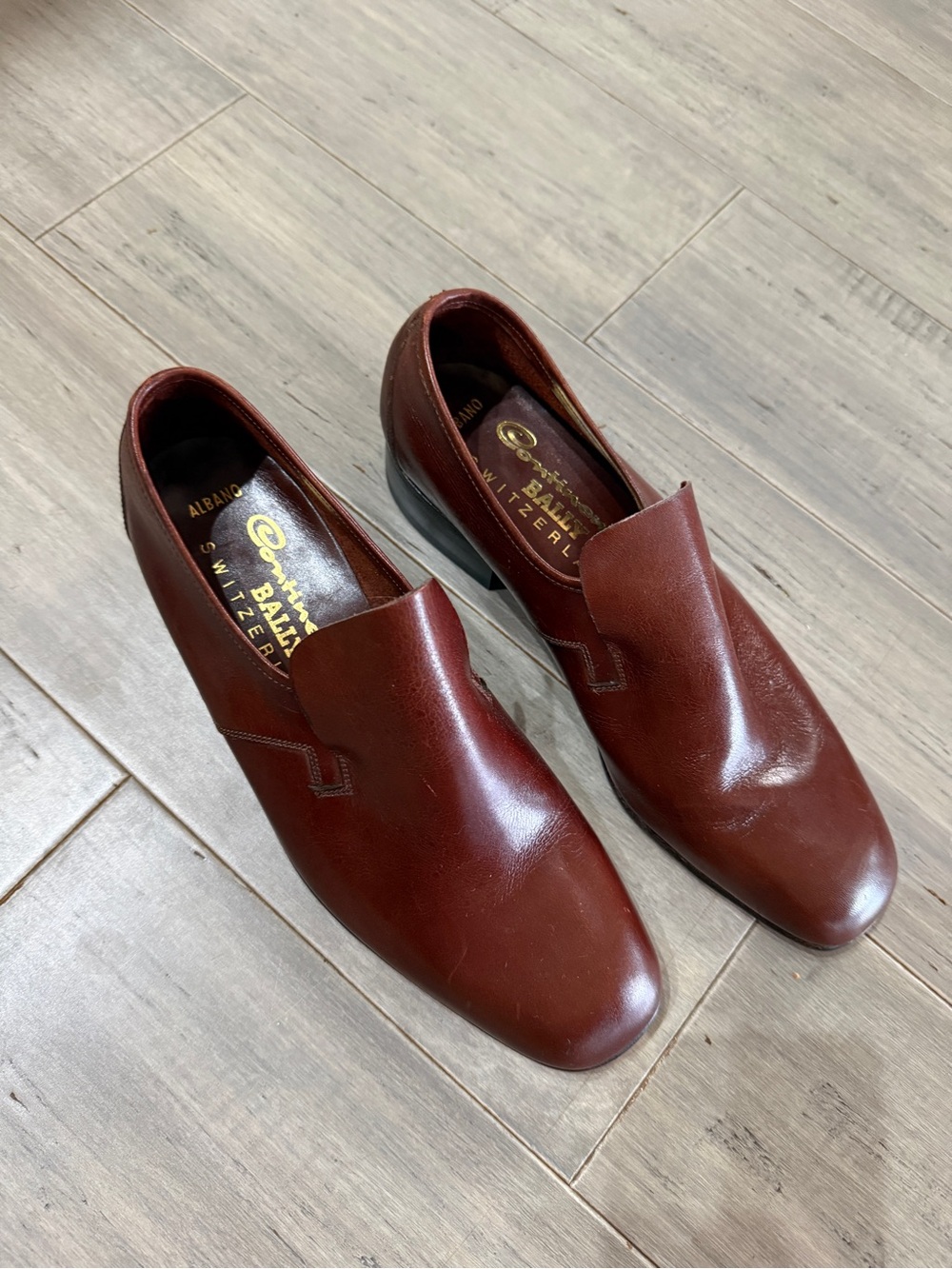 Bally Brown Leather Slip-On Men’s Dress Shoes